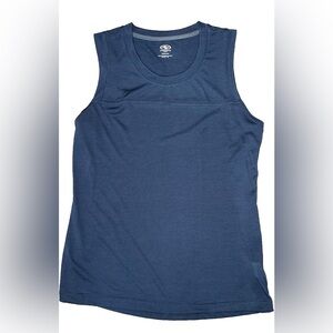 Athletic Works Navy Blue Moisture Wicking Active Heathered Yoke Tank, XS (0/2)